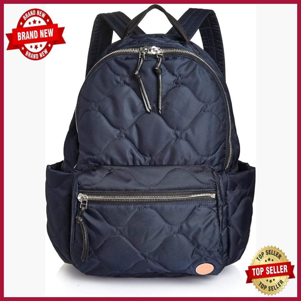 Quilted Nylon Travel Backpack Daypack Laptop Bag 25L Water Resistant